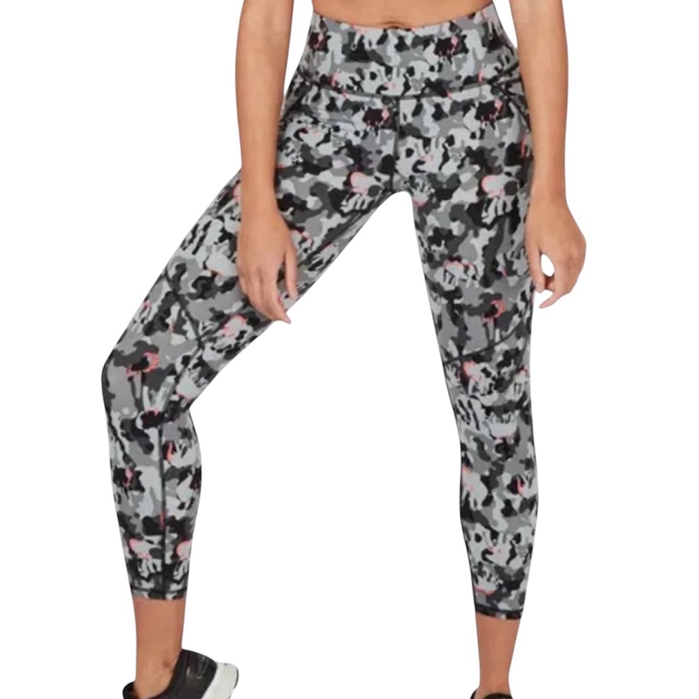 Sweaty Betty Power Pocket Workout Leggings Black Gray Camo High Waisted XS